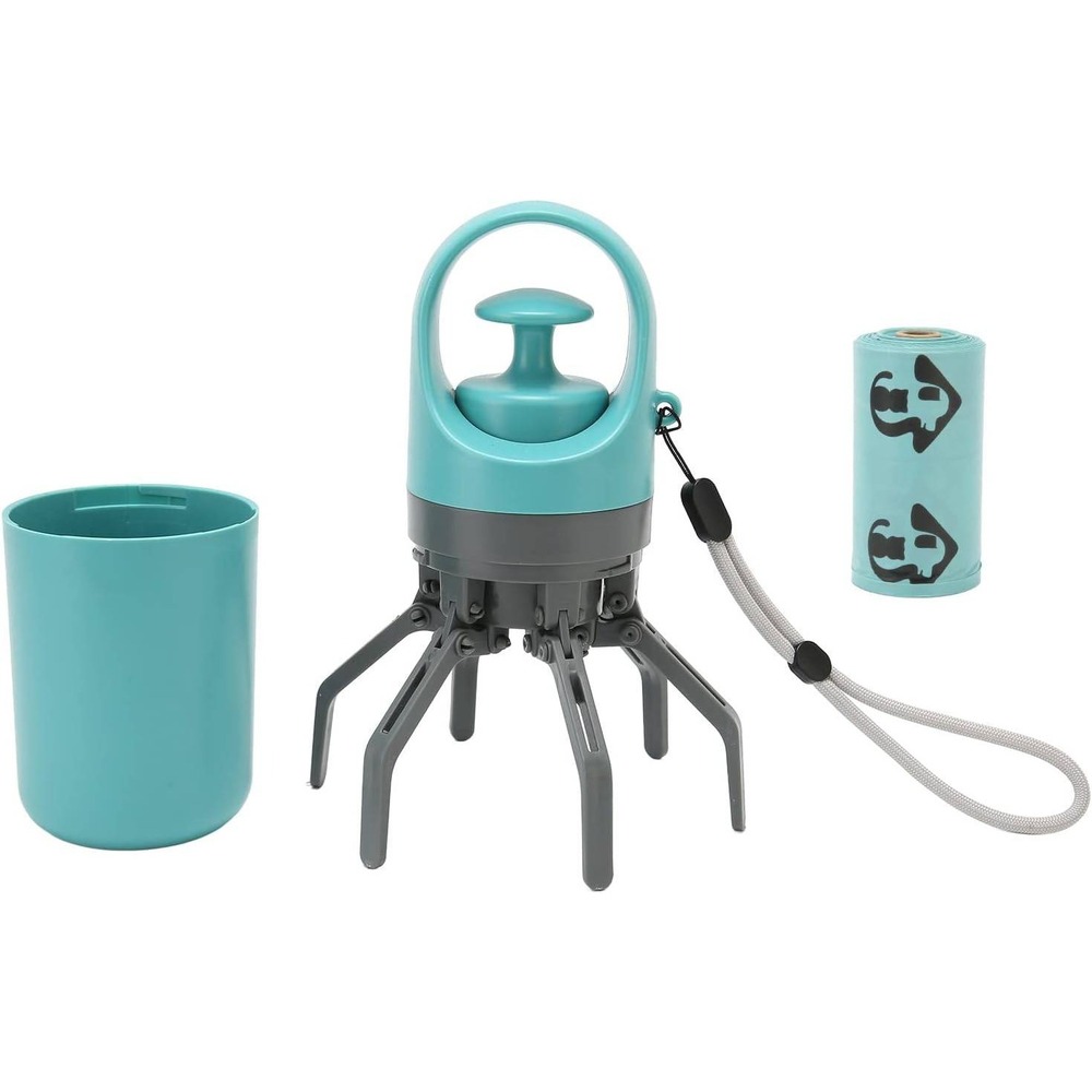 Portable Dog Poop Scooper with Bag Dispenser Claw Design Pet Waste Picker